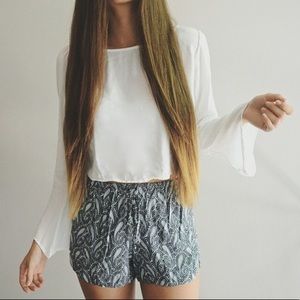 BRANDY MELVILLE Grey Paisley Vodi Shorts